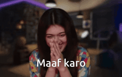 Woman Covering Face With Hands Saying Maaf Karo GIF