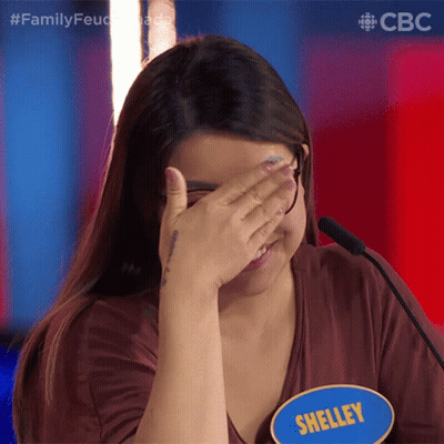 Woman Covering Face With Name Tag Shelley GIF