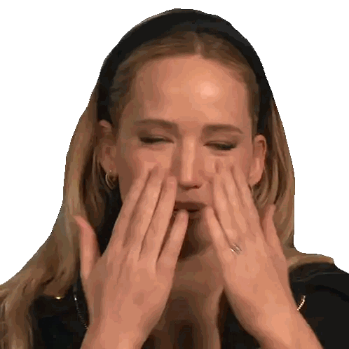 Woman Covering Face With Ring Sticker
