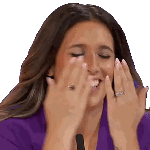 Woman Covering Face With Ring Sticker
