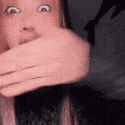 Woman Covering Mouth Surprised GIF