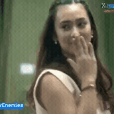Woman Covering Mouth With Hand GIF