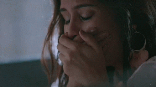 Woman Covering Mouth With Hand GIF