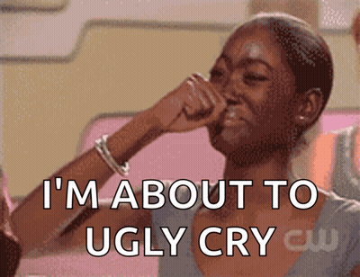 Woman Covering Nose Saying I'm About To Ugly Cry GIF
