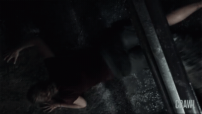 Woman Crawling In Dark Room Saying Crawl GIF