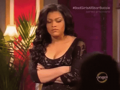 Woman Crossing Arms At Oxygen Sign GIF