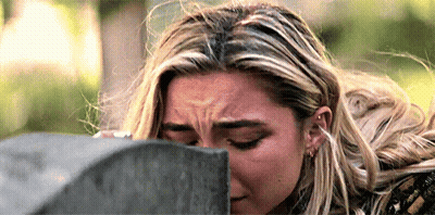 Woman Crying At Man Statue GIF