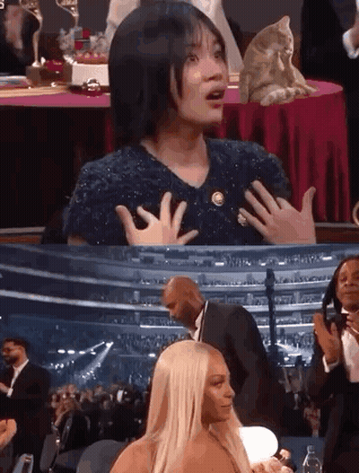 Woman Crying Before Crowd At Awards Show GIF