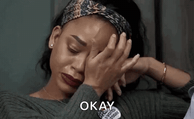 Woman Crying Covering Face Saying Okay GIF