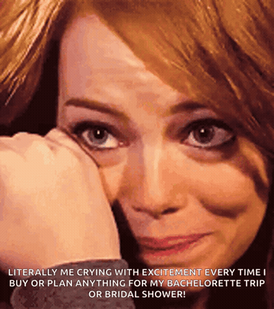 Woman Crying Excitedly Planning Bachelorette GIF