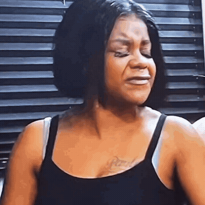 Woman Crying In Black Tank Top GIF
