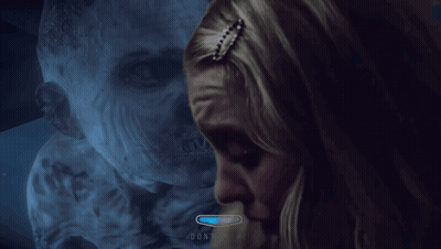 Woman Crying In Front Of Monster 00 GIF