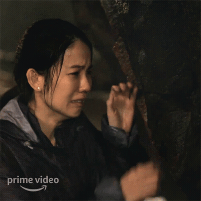 Woman Crying In Front Of Wall With Prime Video GIF