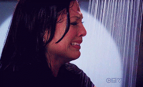 Woman Crying In Shower With CTV GIF