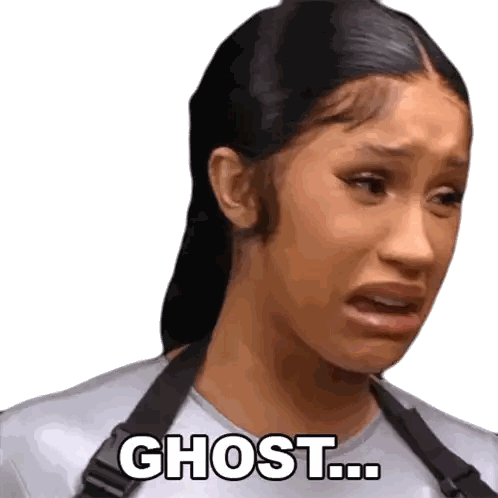 Woman Crying With Ghost Face Sticker