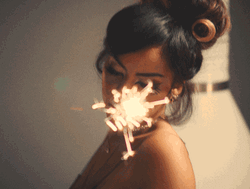 Woman Dance With Sparklers GIF