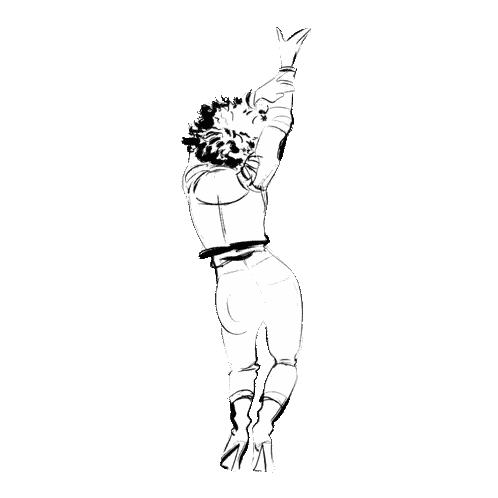 Woman Dancing Black And White Drawing Sticker