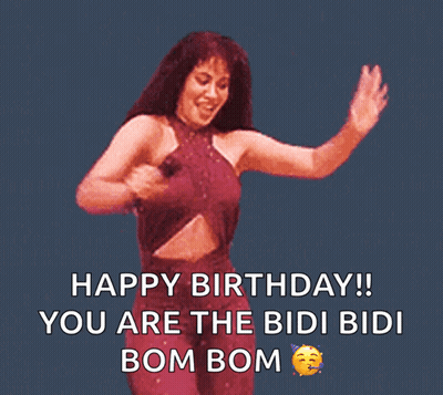 Woman Dancing Happy Birthday You Are The Bidi Bidi Bom Bom GIF
