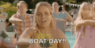 Woman Dancing Holding Pineapple Saying Boat Day GIF