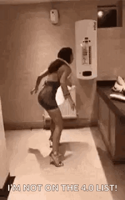 Woman Dancing In Bathroom With I M Not On 4.0 List GIF