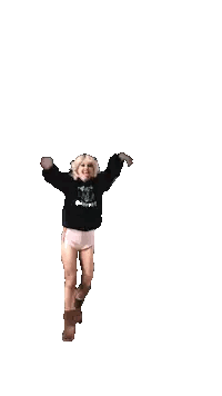 Woman Dancing In Black Sweater And Pink Shorts Sticker