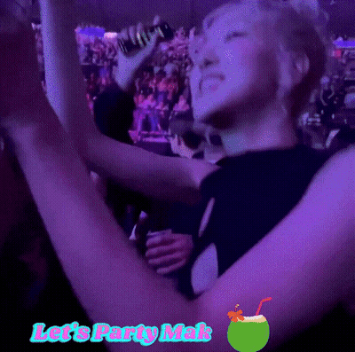 Woman Dancing In Crowd Let's Party Mak GIF