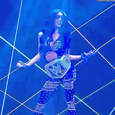 Woman Dancing In Front Of Blue Background GIF