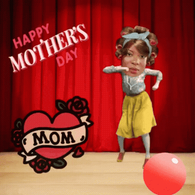 Woman Dancing In Front Of Happy Mother's Day GIF