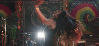Woman Dancing In Front Of I Love You Tapestry GIF