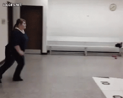 Woman Dancing In Hallway GIF