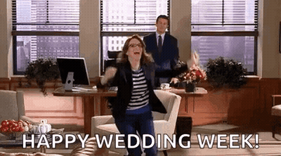 Woman Dancing In Living Room Man Says Happy Wedding Week GIF