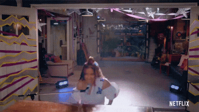 Woman Dancing In Room With Netflix GIF