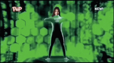 Woman Dancing On Green Pop Background GIF