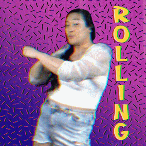 Woman Dancing On Purple Background Rolling GIF