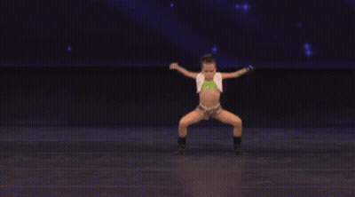 Woman Dancing On Stage Saying Dancing With YT GIF