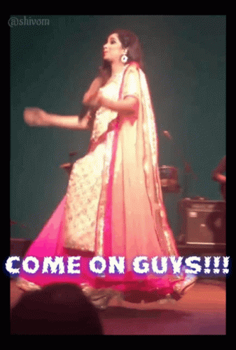 Woman Dancing Saying Come On Guys GIF