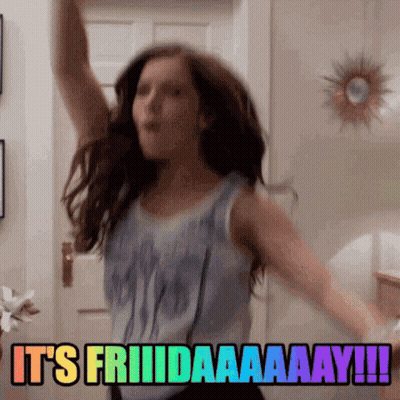 Woman Dancing With Friday Text GIF