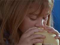 Woman Devouring Burger GIF