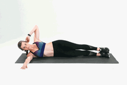 Woman Doing Oblique Crunches Exercise GIF