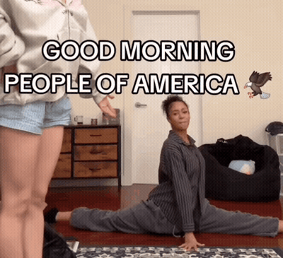 Woman Doing Split Good Morning America GIF