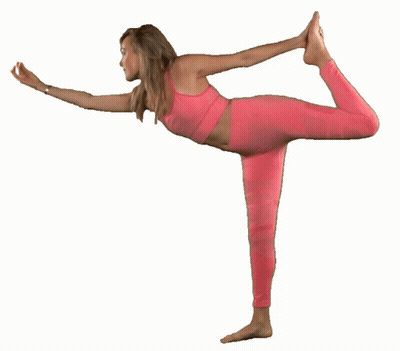 Woman Doing Yoga One Leg Up GIF