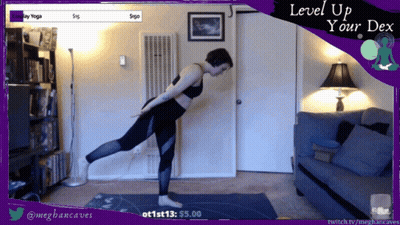 Woman Doing Yoga Pose On Twitch GIF
