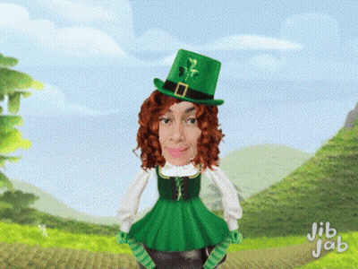 Woman Dressed As Leprechaun Jib Jab GIF