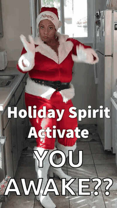 Woman Dressed As Santa Claus GIF