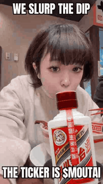 Woman Drinking Alcohol With Chopsticks And Meme GIF
