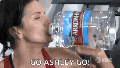 Woman Drinking Arrowhead Water GIF