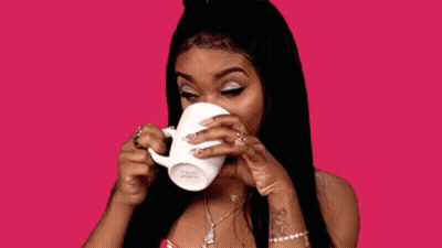Woman Drinking Coffee From White Mug GIF