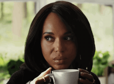 Woman Drinking Coffee With Spoon GIF