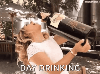 Woman Drinking From Bottle Of Plump Wine GIF