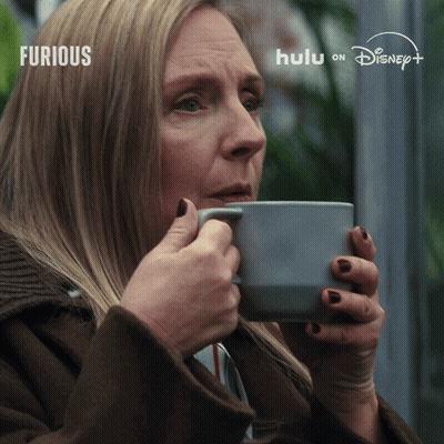 Woman Drinking From Mug Saying Furious GIF